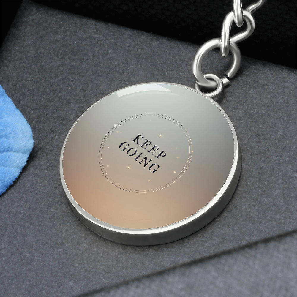 Keep Going Circle Key Chain With 18K Gold Finish Shine