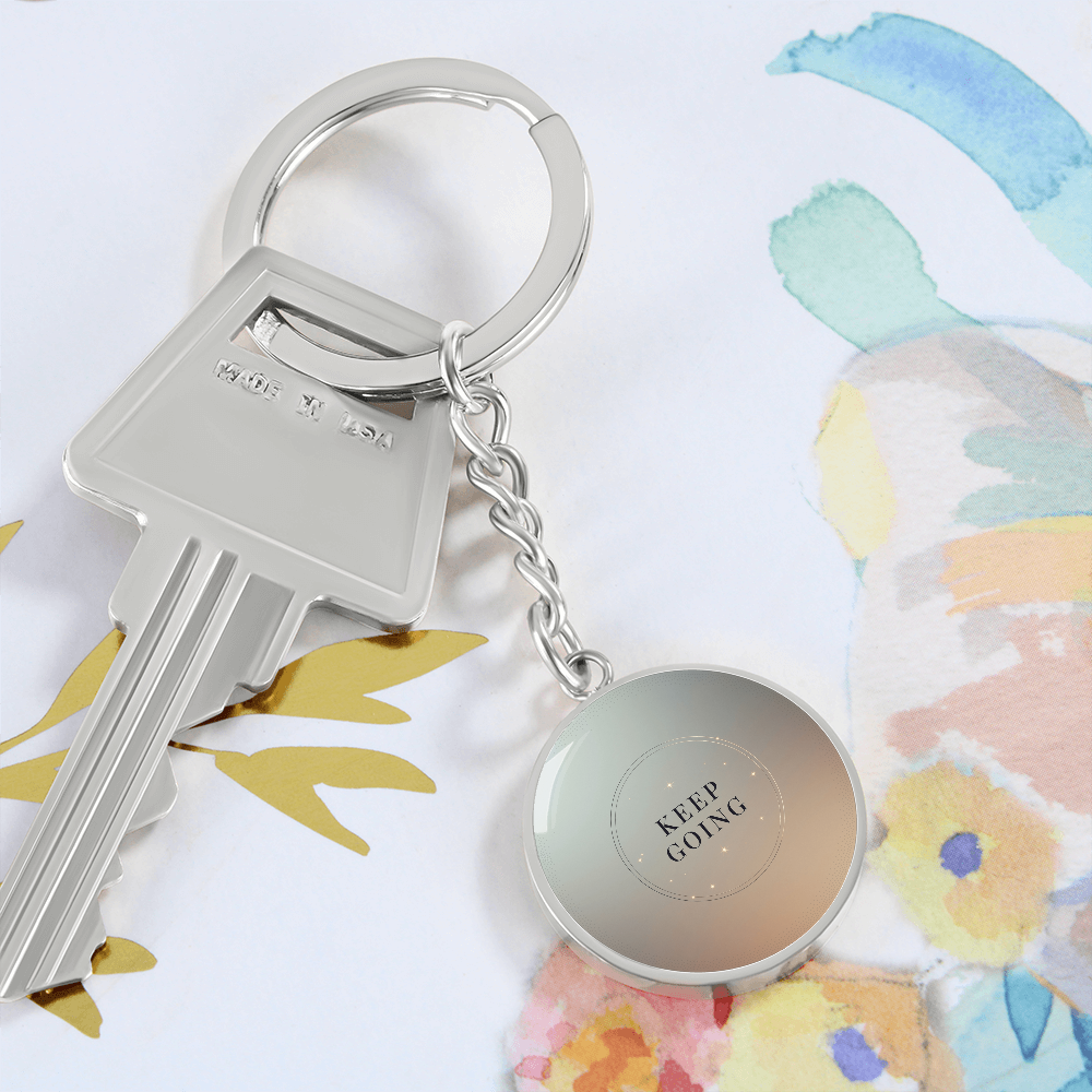Keep Going Circle Key Chain With 18K Gold Finish Shine