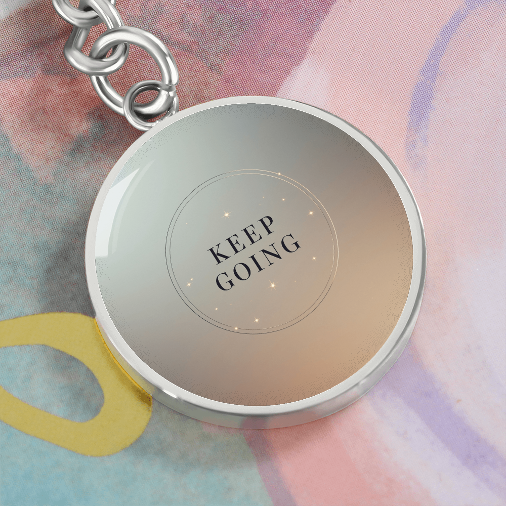 Keep Going Circle Key Chain With 18K Gold Finish Shine
