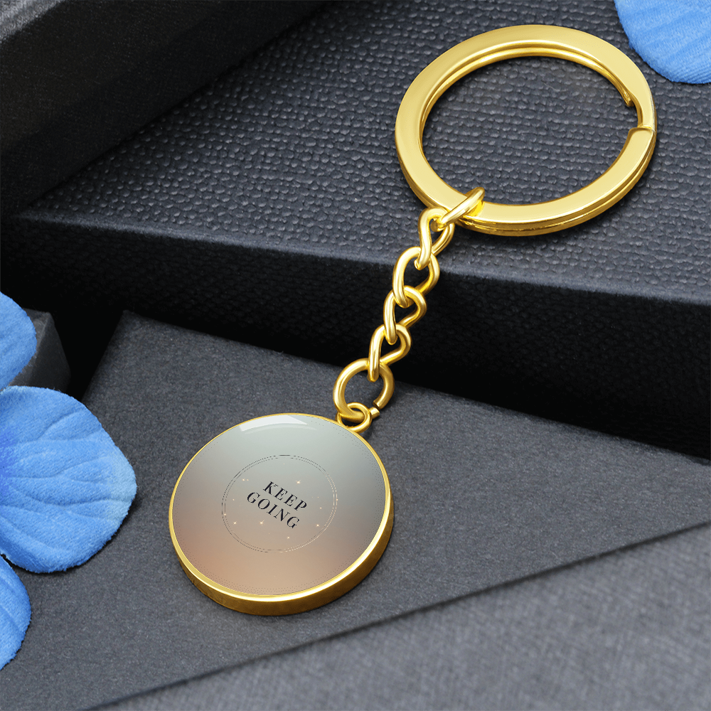 Keep Going Circle Key Chain With 18K Gold Finish Shine