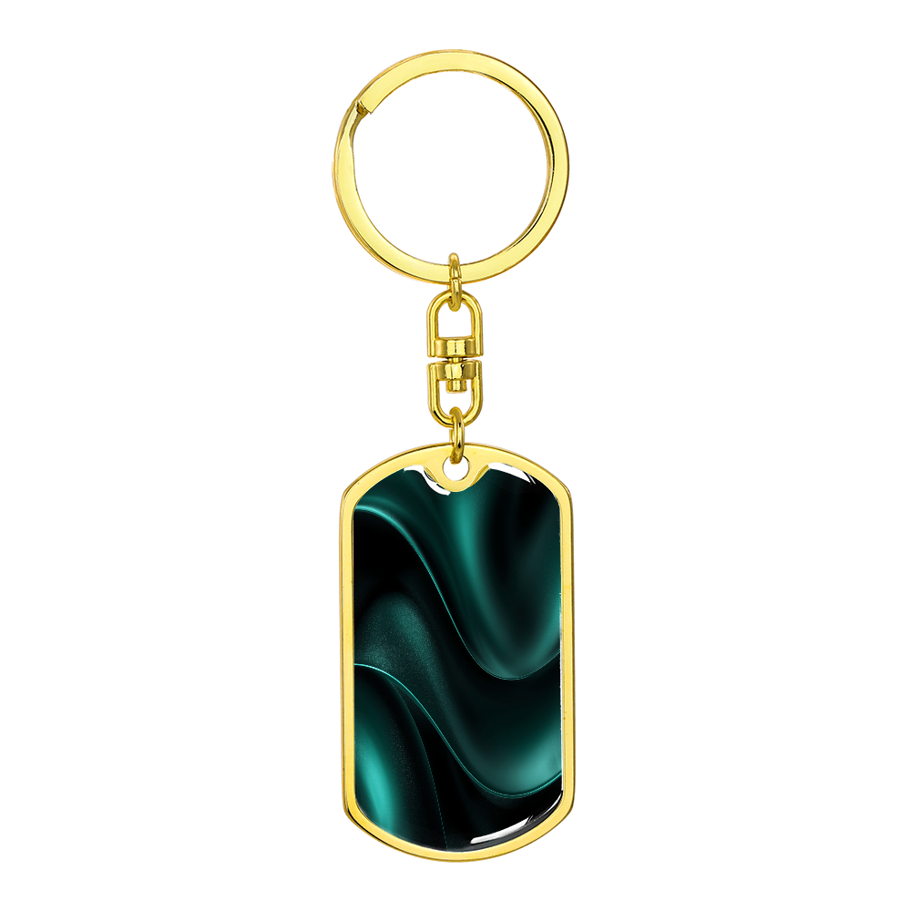 Teal Waves Key Chain Keepsake Durable Surgical Steel Gift
