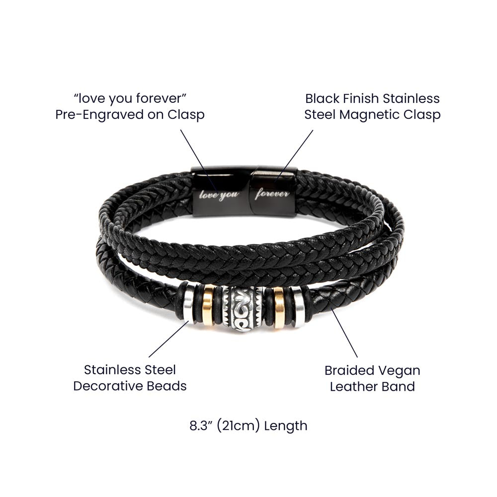 Love You Forever Bracelet – Inspirational Gift for Men | Husband, Son, or Boyfriend