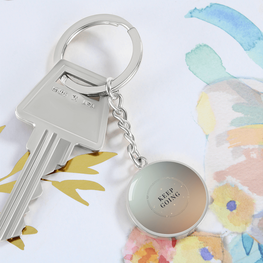 Keep Going Circle Key Chain With 18K Gold Finish Shine