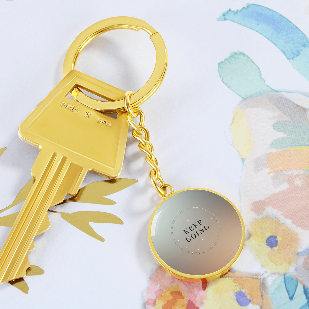 Keep Going Circle Key Chain With 18K Gold Finish Shine