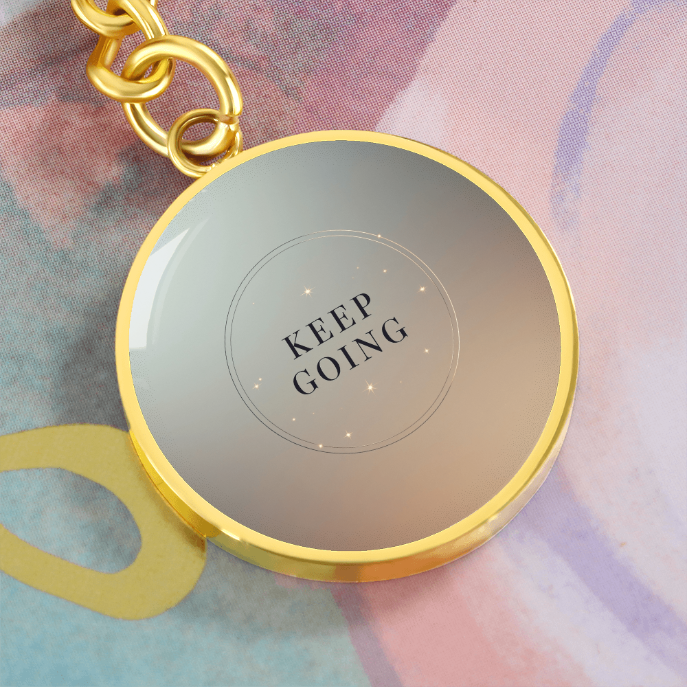 Keep Going Circle Key Chain With 18K Gold Finish Shine