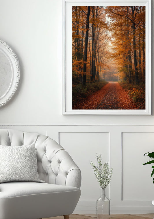 Autumn Forest Path Wall Art | Rustic Fall Landscape Print Set (Digital Download)