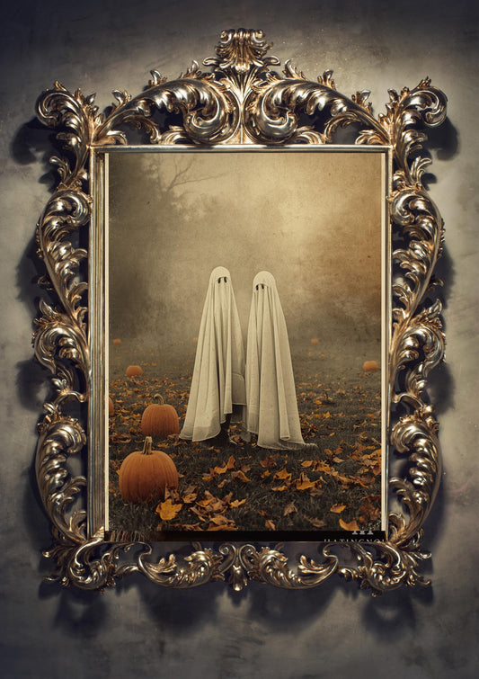 Vintage Halloween Ghost Wall Art | Spooky Haunted House Gothic Decor (Digital Download)